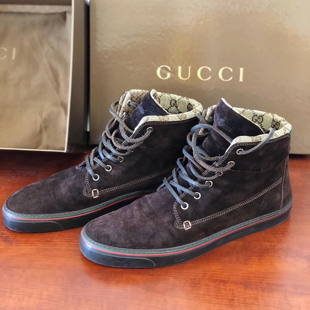 Excellent condition Gucci suede hi-top sneakers !